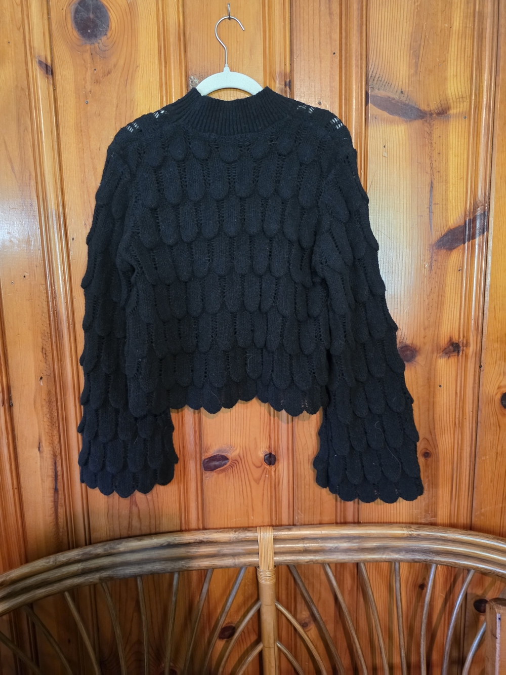 Black Ruffled Long-Sleeve Sweater - Picture 5 of 10